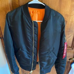 Alpha Industries black bomber jacket